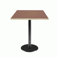 RestooTab - Table Rome 60x60cm rosso jaipur fenix chants couleur bois - rouge Bois manufacturé TB-ROM-6060M-ROSS.J-BOI