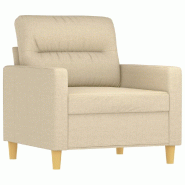 VidaXL Fauteuil Crème 60 cm Tissu Modèle Ovelorix - Matériau naturel 359221