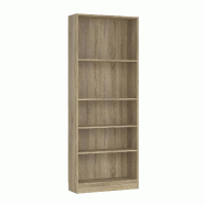 WellHome - Bibliothèque étagère avec 4 étagères en coloris Chêne 79 x 27 x 204 cm - Turia - marron multi-matériau WH16950 WellHome - Bibliothèque étagère avec 4 étagères en coloris Chêne 79 x 27 x 204 cm - Turia - marron multi-matériau WH16950