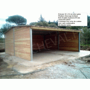 Abri à fourrage poteaux métal - ABR013 - bois Douglas, poteaux acier galvanisé, toiture anti-condensation