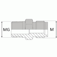 Adaptateur droit mâle agricole 18x1,5 - mâle gaz conique MAV18 / MCO1/4