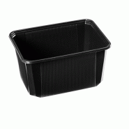 Barquette Noire Polypro 1500cc + couvercle par 300 pièces JORIDEAL - noir plastique polypropylène 3519400999380