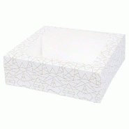 Boite pâtissière avec fenêtre The Pack Deco nano micro 23x23x7.5cm - par 50