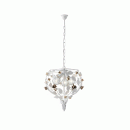 Bonetti Illumina Bella Lustre Shabby en fer laqué blanc 3 lumières 113 d.49 BL196-3-BCO - blanc 8050713215842