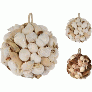 Boule de coquillages à suspendre Ø12 cm 2 coloris possibles
