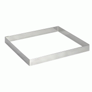 Cercle à tarte carré inox 200 x 200 x H 20 mm | De buyer - GM387