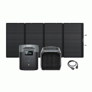 Climatiseur portable EcoFlow WAVE 2 + Station électrique portable EcoFlow DELTA 2 Max + Panneau solaire 400W