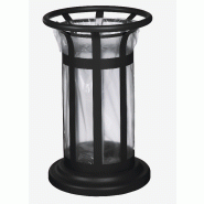 Corbeille TULIPE VIGIPIRATE 60 Litres à poser ou fixer - Gris Manganèse