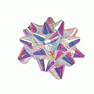 Étoile adhésive irisée 25x15mm - par 50 - Transparent en polypropylène