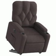 Fauteuil inclinable électrique marron foncé tissu Modèle Oerlénis - 8721012172272