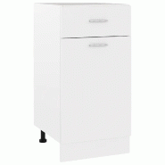 Helloshop26 - Buffet compact blanc moderne rangement cuisine 40 x 46 x 81 cm avec système de fixation en bois blanc 02_0047656 - blanc Bois massif 30