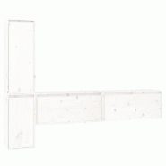 Helloshop26 - Lot de 4 meubles TV suspendus pratiques modernes rangement bibliothèque 80 x 30 x 35 cm en bois massif blanc 02_0055200 - blanc Bois ma
