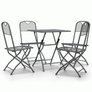 Helloshop26 - Mobilier à dîner de jardin 5 pièces maille métal anthracite 02_0014775 - métal 3000138461534
