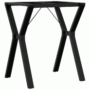 Helloshop26 - Pieds de table à manger cadre en Y 60 x 50 x 73 cm robustes et faciles à installer en acier noir 02_0047256 - noir acier 3000234680785