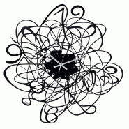 Horloge Murale Big Doodle D90 Cm En Fer Noir, Chiffres Tissés, Design Décoratif Moderne, Aiguilles Blanches, Made In Italy - noir 8052190347580