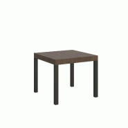 Itamoby Table extensible 90x90/246 cm Everyday Noyer Structure Anthracite - marron VE900TAEVEALL-NC-AN