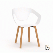 Lot de 4 chaises de collectivité Liner - Mobel Linea. - Blanc