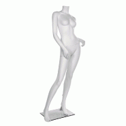 Mannequin femme modulable sans tête déhanché blanc mat