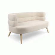 MENZZO Canapé 2 places design scandinave arrondi Riviani Tissu bouclette Beige - beige 3327480071731 MENZZO Canapé 2 places design scandinave arrondi Riviani Tissu bouclette Beige - beige 3327480071731