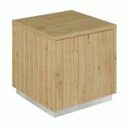Podium 1 porte push-pull Vertigo T03 MDF naturel et chêne clair 45x45x40cm
