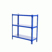 SimonRack Rayonnage métallique, 1000x1100x300 mm, 3 niveaux, tablette métallique, 200 kg au point de flexion, Bleu/Galvanisé - Simonclick - métal
