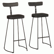 VidaXL Tabourets De Bar Lot De 2 Noir 49x43x103cm Bois Manguier Massif - noir 4013515 VidaXL Tabourets De Bar Lot De 2 Noir 49x43x103cm Bois Manguier Massif - noir 4013515