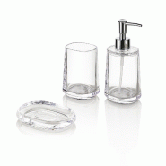 AQA Design Ensamble de salle de bains 3 pièces SKUM, en mèthacrylate transparent L.20 P.20 H.40 MP03121 - transparent plastique MP03121