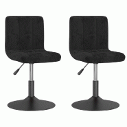 Chaises pivotantes à manger lot de 2 noir velours Modèle Vega Design - 334260