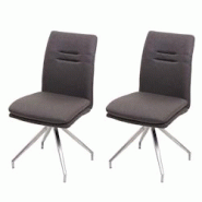 Décoshop26 - 2x chaises de salle à manger cuisine en tissu gris-marron et en acier inoxydable design et confortable 04_0000414 - marron 3000253708989 Décoshop26 - 2x chaises de salle à manger cuisine en tissu gris-marron et en acier inoxydable design et confortable 04_0000414 - marron 3000253708989