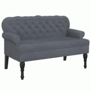 Décoshop26 - Banquette canapé avec dossier capitonné et accoudoirs 119,5 x 64,5 x 75 cm en velours gris DEC024647 - gris 3000254822554 Décoshop26 - Banquette canapé avec dossier capitonné et accoudoirs 119,5 x 64,5 x 75 cm en velours gris DEC024647 - gris 3000254822554