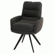 Décoshop26 - Chaise de salle à manger chaise de cuisine pivotante position automatique tissu/textile bouclé mvg gris foncé avec 04_0006288 - gris