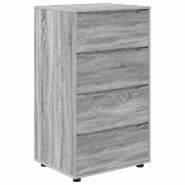 Helloshop26 - Armoire de rangement lot de 2 modernes avec tiroirs ajustables 60 x 48 x 105 cm en bois d'ingénierie gris sonoma 02_0056192 - gris Bois