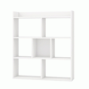 Helloshop26 - Bibliothèque ouverte à 7 cubes 80 x 20 x 90 cm support de rangement moderne et élégant en bois blanc 20_0018513 - 3000232455347