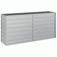 Helloshop26 - Jardinière bac lit surélevé plantes fleurs terrasse jardin de jardin 160 x 40 x 77 cm acier galvanisé argenté Argent 02_0039374 - 3 Helloshop26 - Jardinière bac lit surélevé plantes fleurs terrasse jardin de jardin 160 x 40 x 77 cm acier galvanisé argenté Argent 02_0039374 - 3