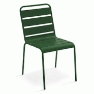 Oviala Business Chaise de jardin en métal vert forêt Oviala - vert acier 113893 Oviala Business Chaise de jardin en métal vert forêt Oviala - vert acier 113893