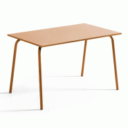 Oviala Business Table de jardin rectangulaire en métal caramel - marron acier 113933 Oviala Business Table de jardin rectangulaire en métal caramel - marron acier 113933