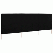 Paravent 3 panneaux Tissu 400 x 160 cm Noir Modèle Terrasse Orion Plus - 8719883744797