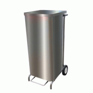Porte sacs mobile inox caréné à ouverture frontale 130 litres | L2g - PSMC100-CF