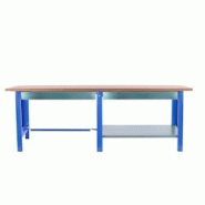 PROREGAL Etabli BUFFALO WOOD avec 2x Tiroir| HxLxP 86,5x260x75cm | Capacité de Charge 1000kg | Bleu - bleu métal PR_RS157-90 PROREGAL Etabli BUFFALO WOOD avec 2x Tiroir| HxLxP 86,5x260x75cm | Capacité de Charge 1000kg | Bleu - bleu métal PR_RS157-90