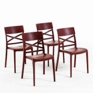 RATTATAN Set 4 Chaises en polypropylène avec fibre de verre empilables pour extérieur et jardin, bar et restaurant, cuisine design moderne - MARTINA RATTATAN Set 4 Chaises en polypropylène avec fibre de verre empilables pour extérieur et jardin, bar et restaurant, cuisine design moderne - MARTINA