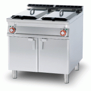 Redcook Friteuse à gaz 2 bacs 25+25 lt. Structure construite en acier inoxydable. Dimensions 80x90 h90 cm. Modèle F2/25-98G - 2152