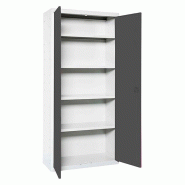 SimonRack Armoire Métallique de Rangement 1800x800x400, 2 Portes, 4 Étagères, Charge 75 kg par Niveau, Blanc/Anthracite - Simonlocker - blanc méta