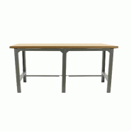 SimonRack Table de travail d’atelier, 2100x750 mm, plateau MDF 35 mm, Charge 600 kg, Gris - BT-6 - gris métal 8425437126765
