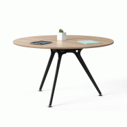 Table de réunion ronde Arkitek Actiu - Piètement aluminium - Plateau bois Ø100/130 cm - Mélaminé 19mm Table de réunion ronde Arkitek Actiu - Piètement aluminium - Plateau bois Ø100/130 cm - Mélaminé 19mm