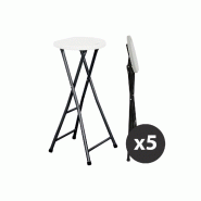 Tabouret haut pliant - lot de 5