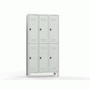 Vestiaire Parma multicases 3 colonnes / gris