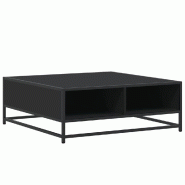 VidaXL Table basse noir 80x80x30 cm bois d'ingénierie et métal Modèle Mirage - 848769