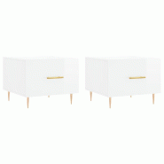 VidaXL Tables basses 2 pcs blanc brillant 50x50x40cm bois d'ingénierie Modèle Aero Jardin Élite - 829369