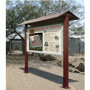 Vitrine aluminium et bois sur pieds