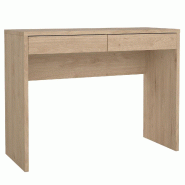 WellHome - Bureau avec 2 tiroirs en coloris Chêne 101 x 40 x 77 cm - Júcar Oak - marron multi-matériau WH17247